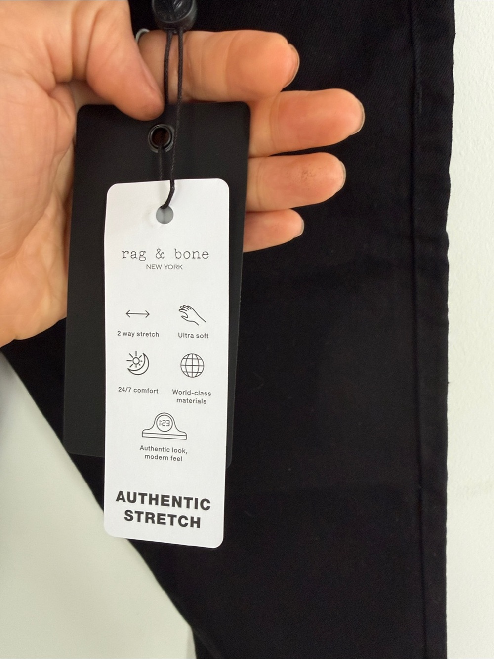 rag & bone Men's Straight Black Jeans - Picture 3 of 6